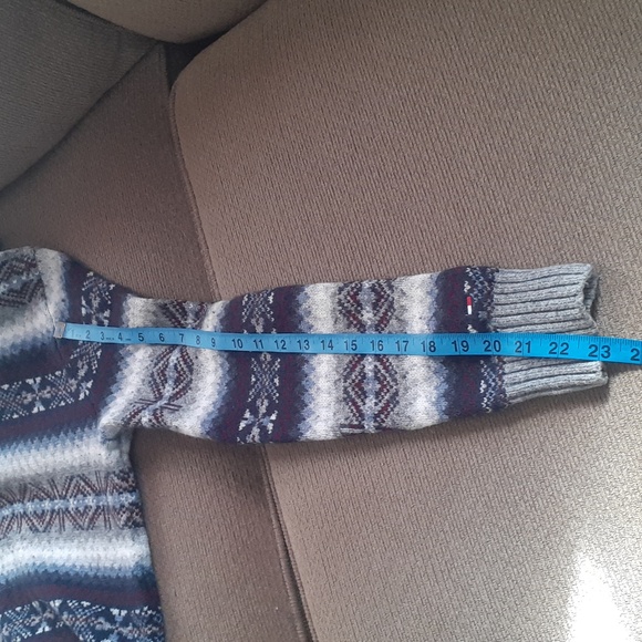 Tommy Hilfiger Boy's Blue and Gray V-Neck Sweater - Picture 8 of 8